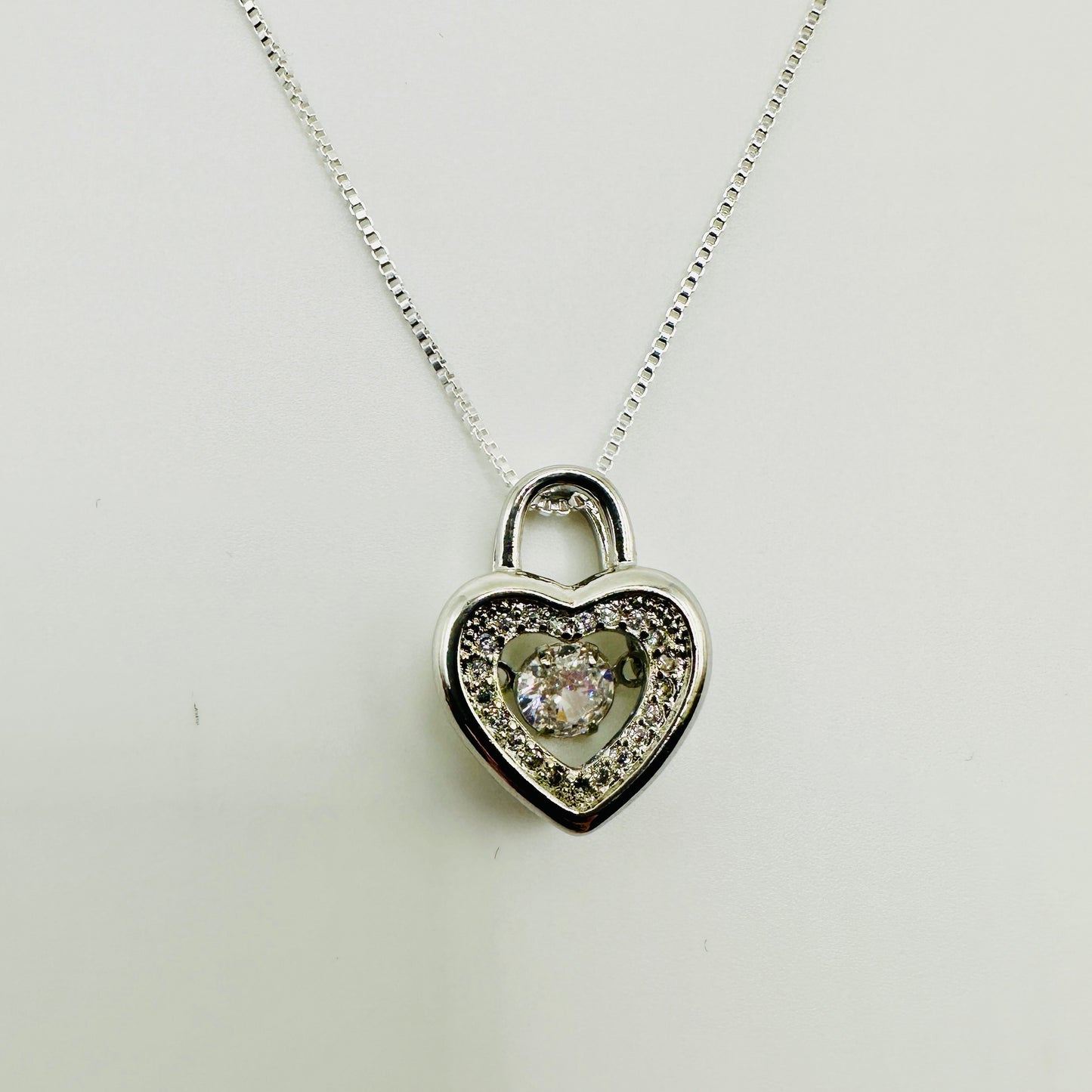 HeartLock Sparkle Pendant Necklace
