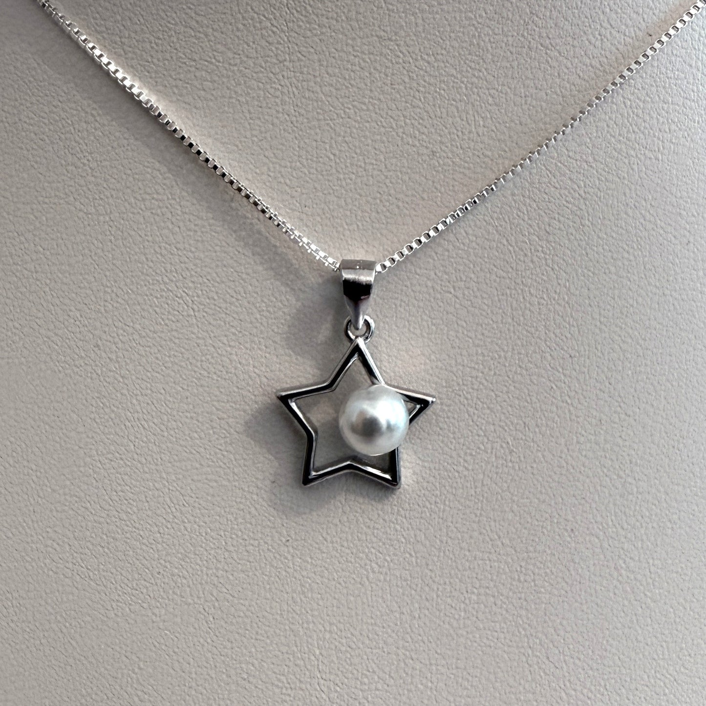 Starlight Pearl Pendant Necklace on white background