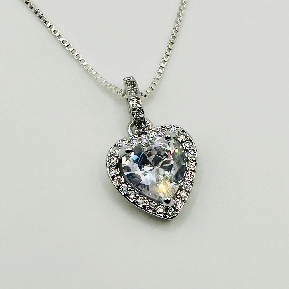 Heart Sparkle Halo Pendant