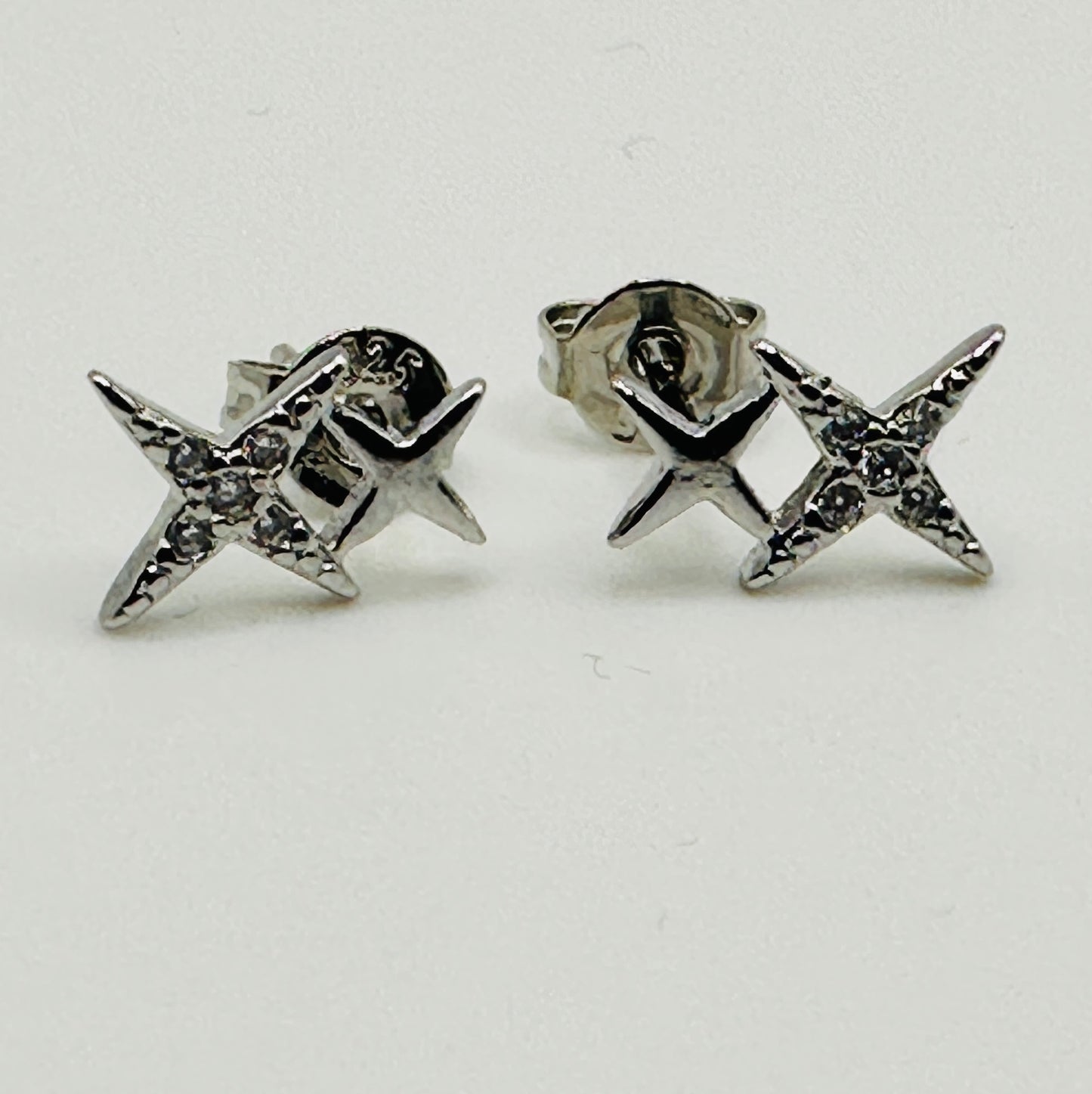 Twin Star Crystal Stud Earrings