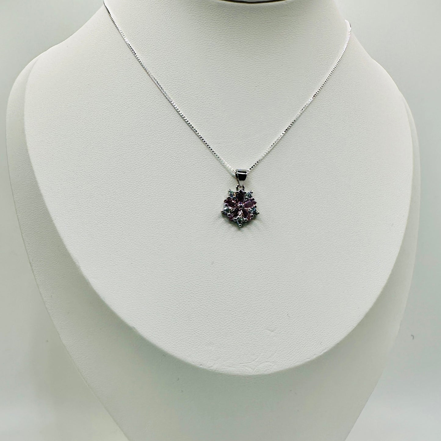 Pink Crystal Blossom Pendant