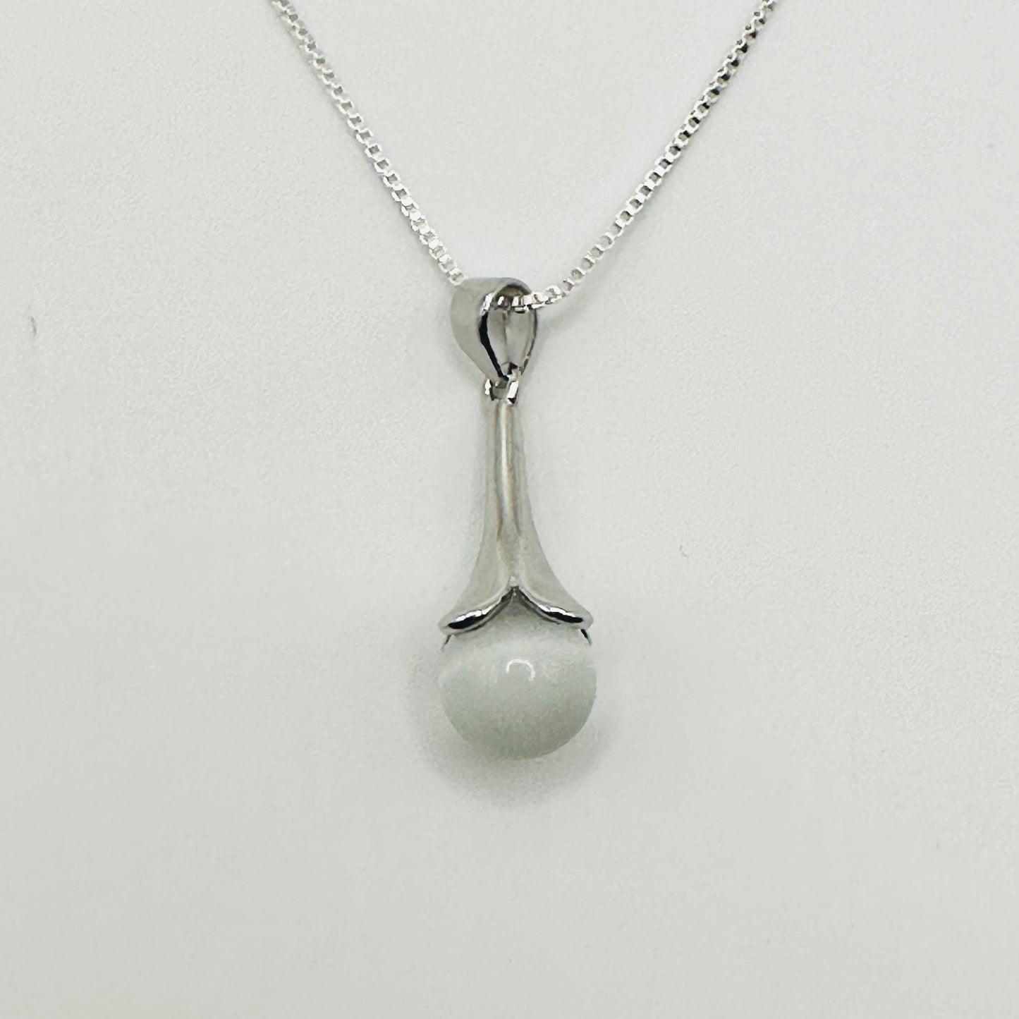 Silver Blossom Opal Pendant Necklace