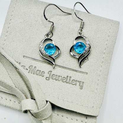 Azure Dream Crystal Drop Earrings