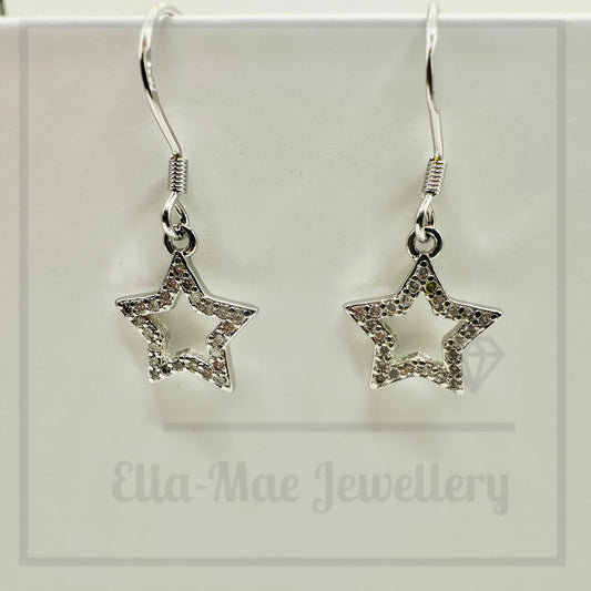 Crystal Star Dangling Earrings