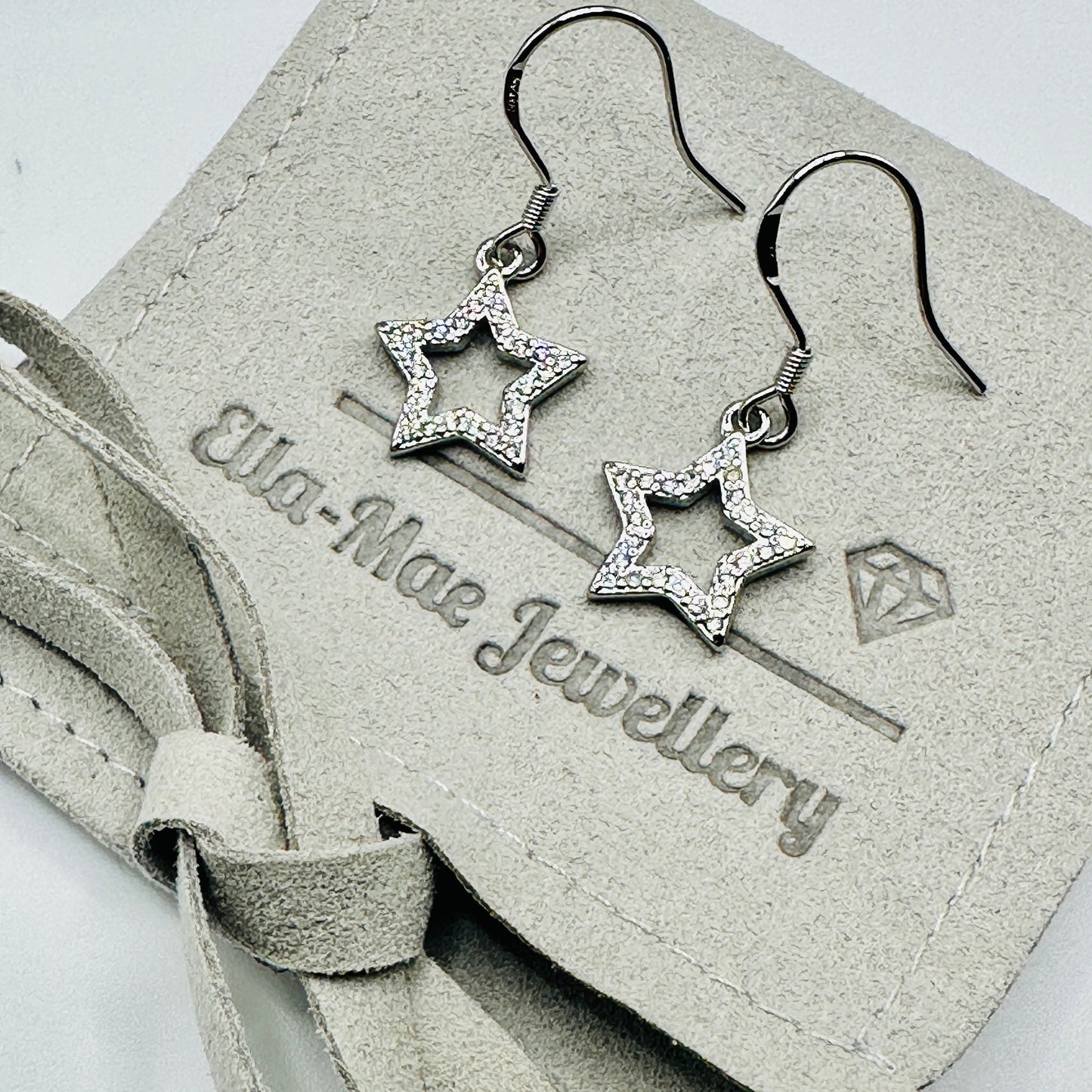 Crystal Star Dangling Earrings