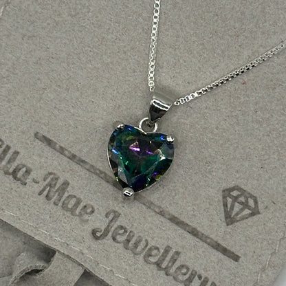 rainbow heart pendant