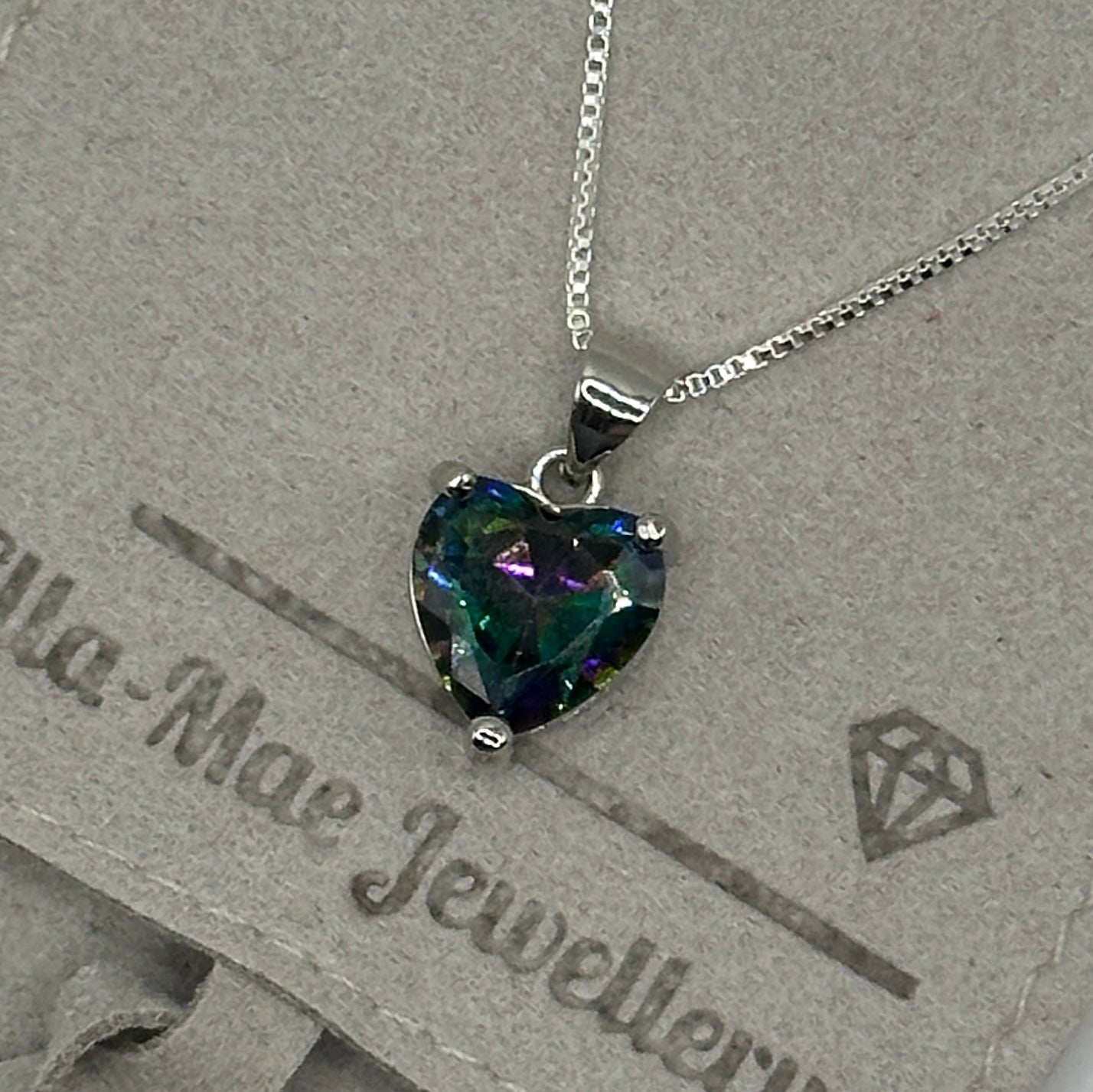 Rainbow Crystal Heart Pendant 