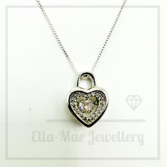 HeartLock Sparkle Pendant Necklace