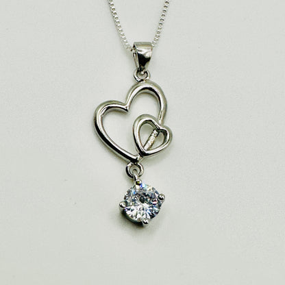 Hearts in Harmony Crystal Pendant Necklace