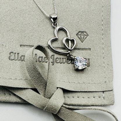 Hearts in Harmony Crystal Pendant Necklace