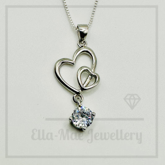 Hearts in Harmony Crystal Pendant Necklace