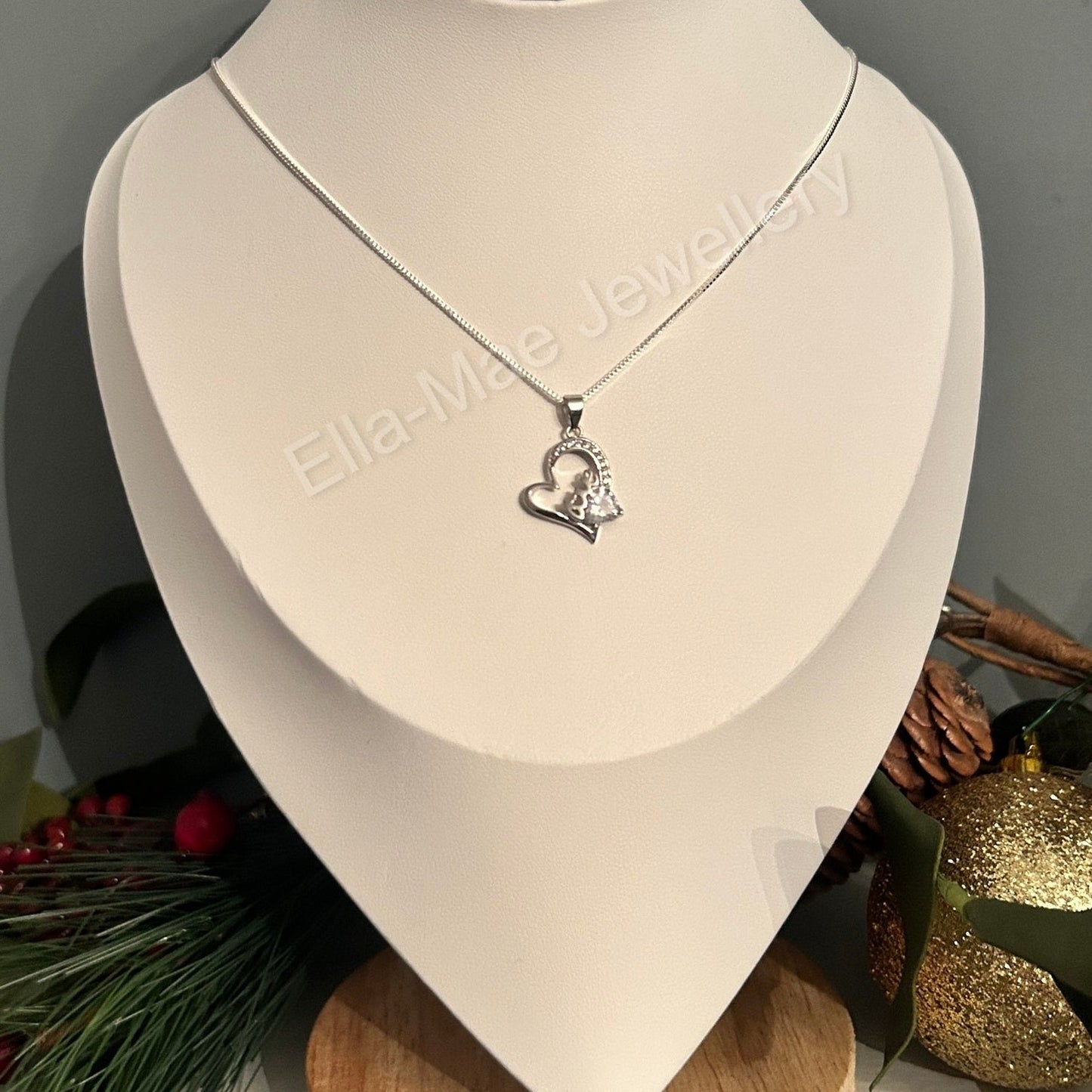 Love Heart Cubic Zirconia Silver Pendant 