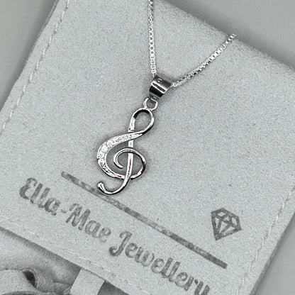 musical note silver pendant