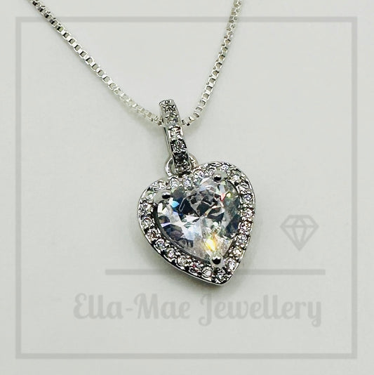 Heart Sparkle Halo Pendant