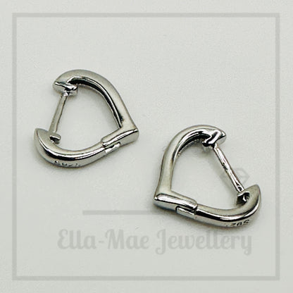 Silver Hinged Heart Stem Earrings