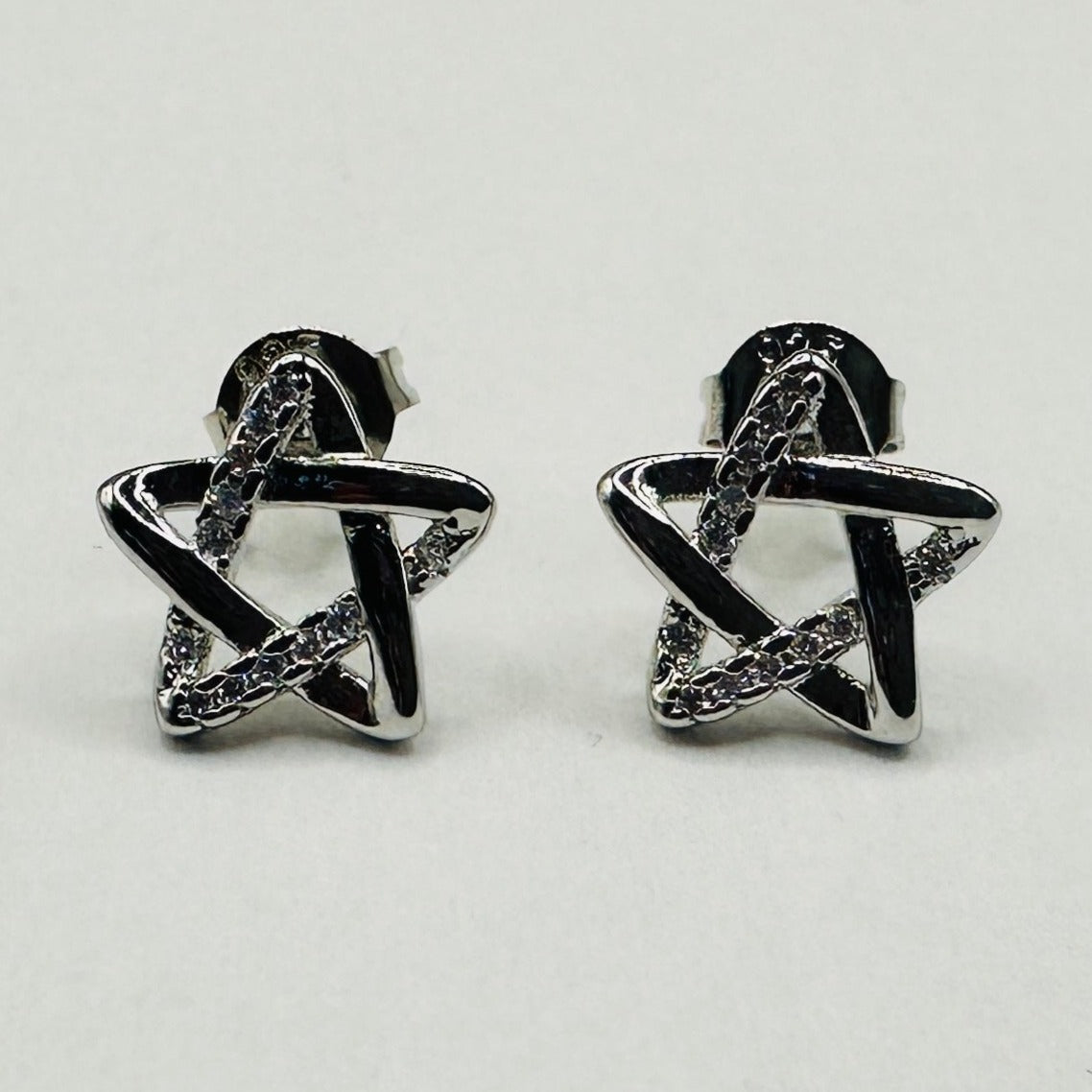 celestial star stud earrings