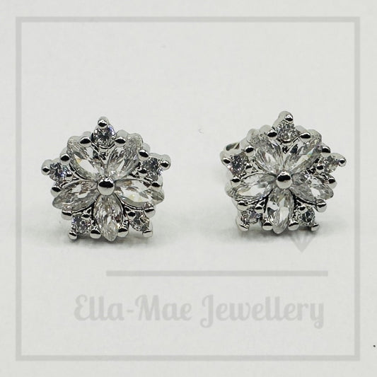 Crystal Blossom Stud Earrings