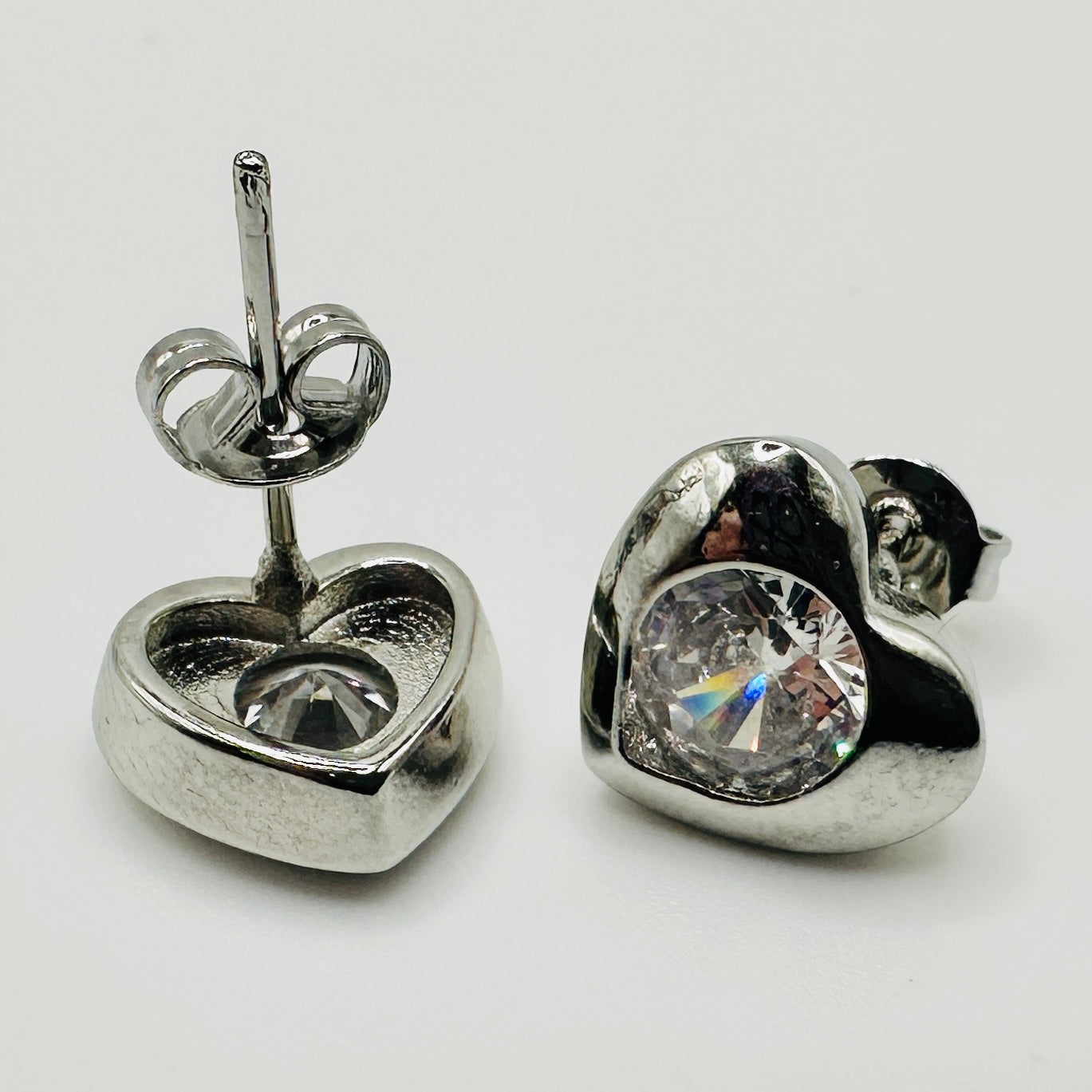 Heart Stone Stud Earrings