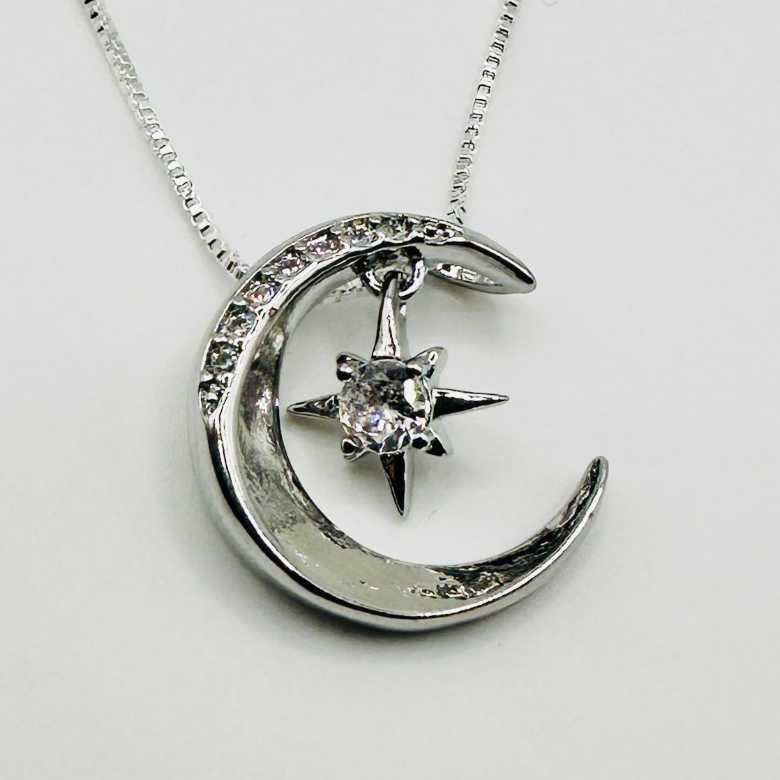 Crescent Moon Star Pendant