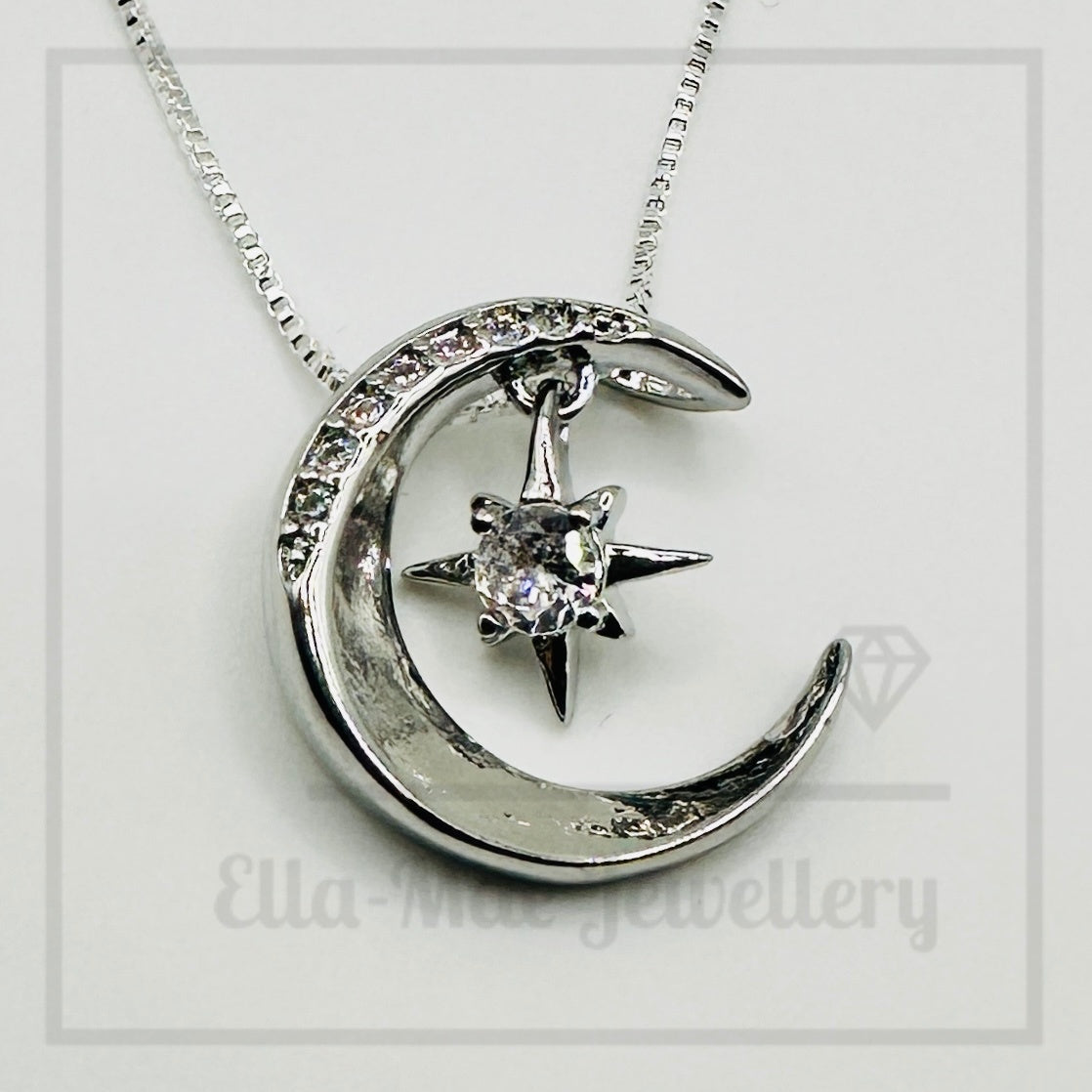 Crescent Moon Star Pendant