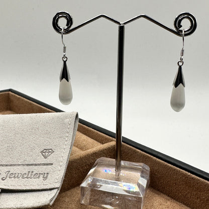 White Moonstone Dangling Earrings