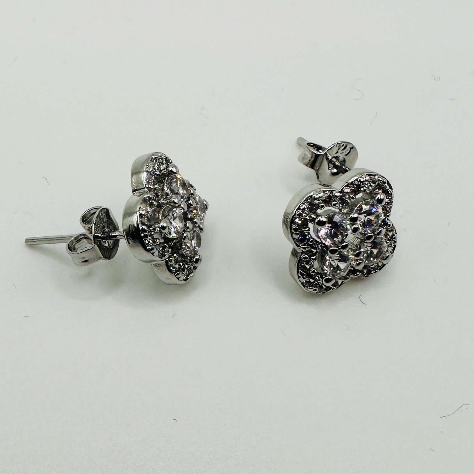 Fleur Cubic Zirconia Cluster Stud Earrings