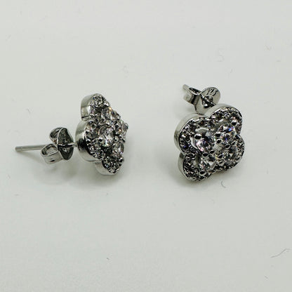 Fleur Cubic Zirconia Cluster Stud Earrings