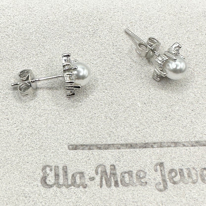 Pearl & Crystal Square Studs