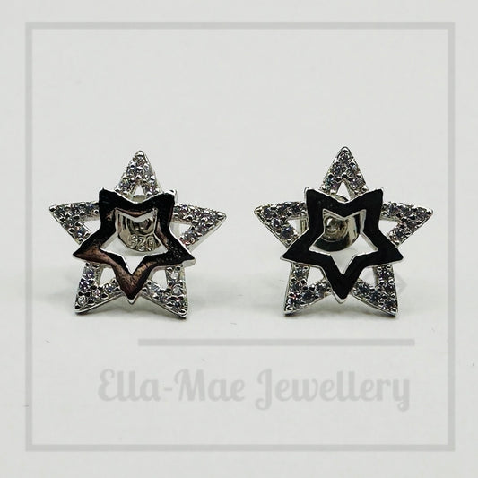 Double Star Crystal Stud Earrings