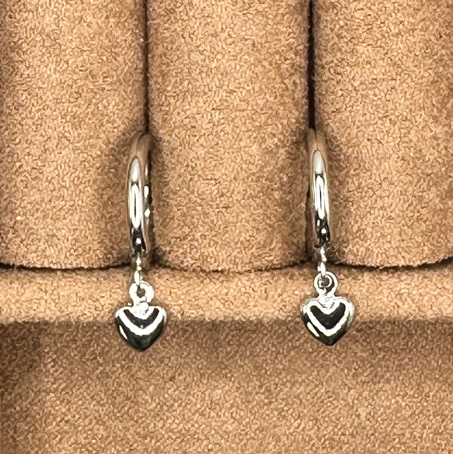 Silver Heart Hoop Earrings