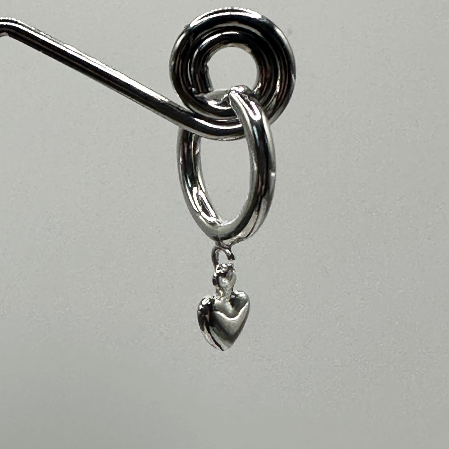 Silver Heart Hoop Earring