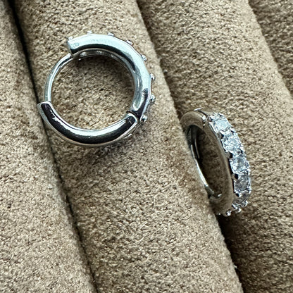 Encrusted Mini Hinged Hoop Earrings