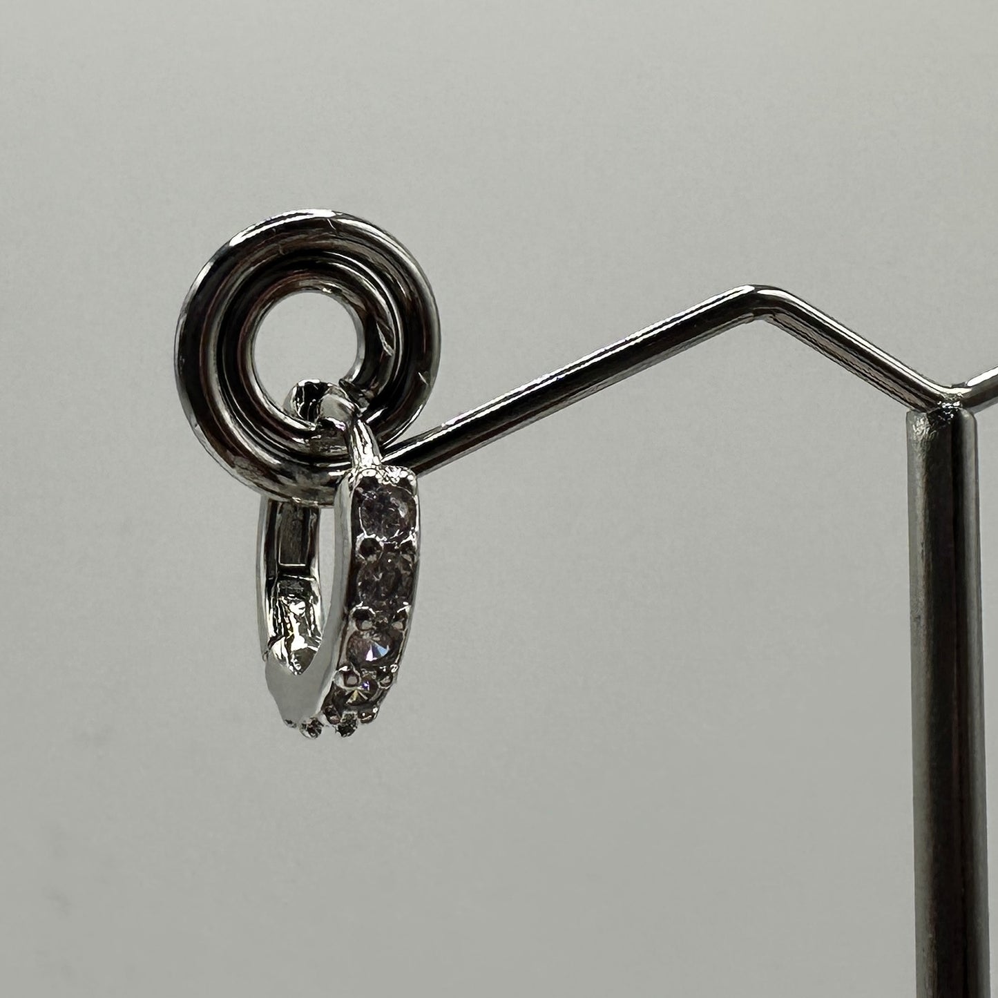 Encrusted Mini Hinged Hoop Earring