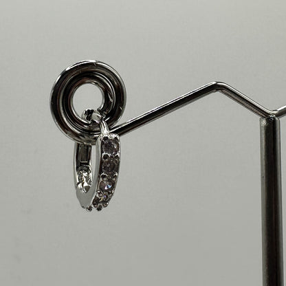 Encrusted Mini Hinged Hoop Earring