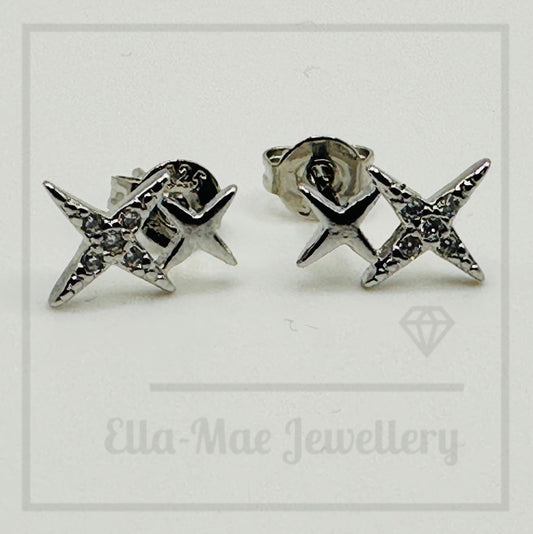 Twin Star Crystal Stud Earrings