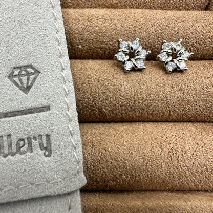 Crystal Flower Stud Earrings