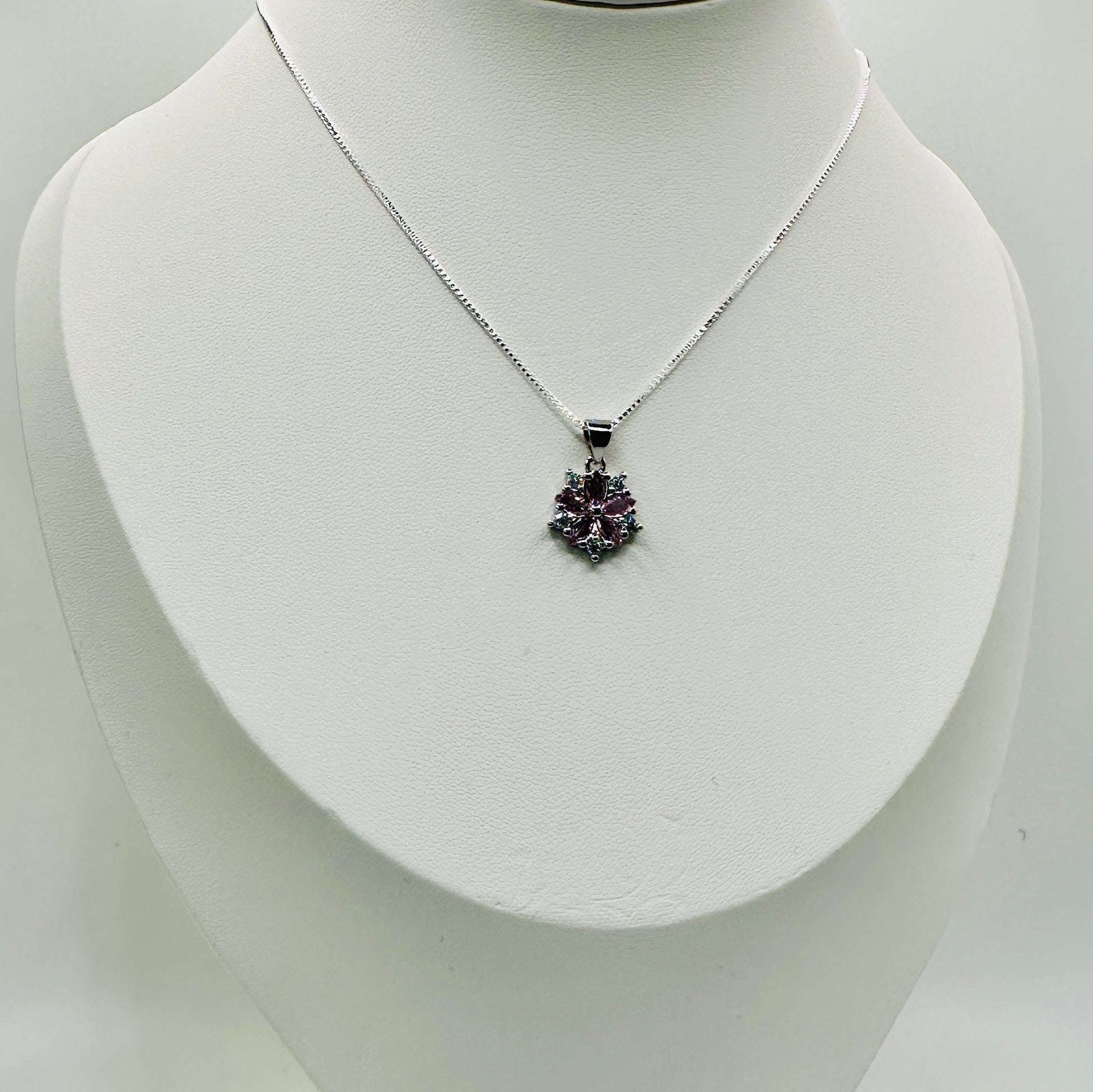 Pink Crystal Blossom Pendant 