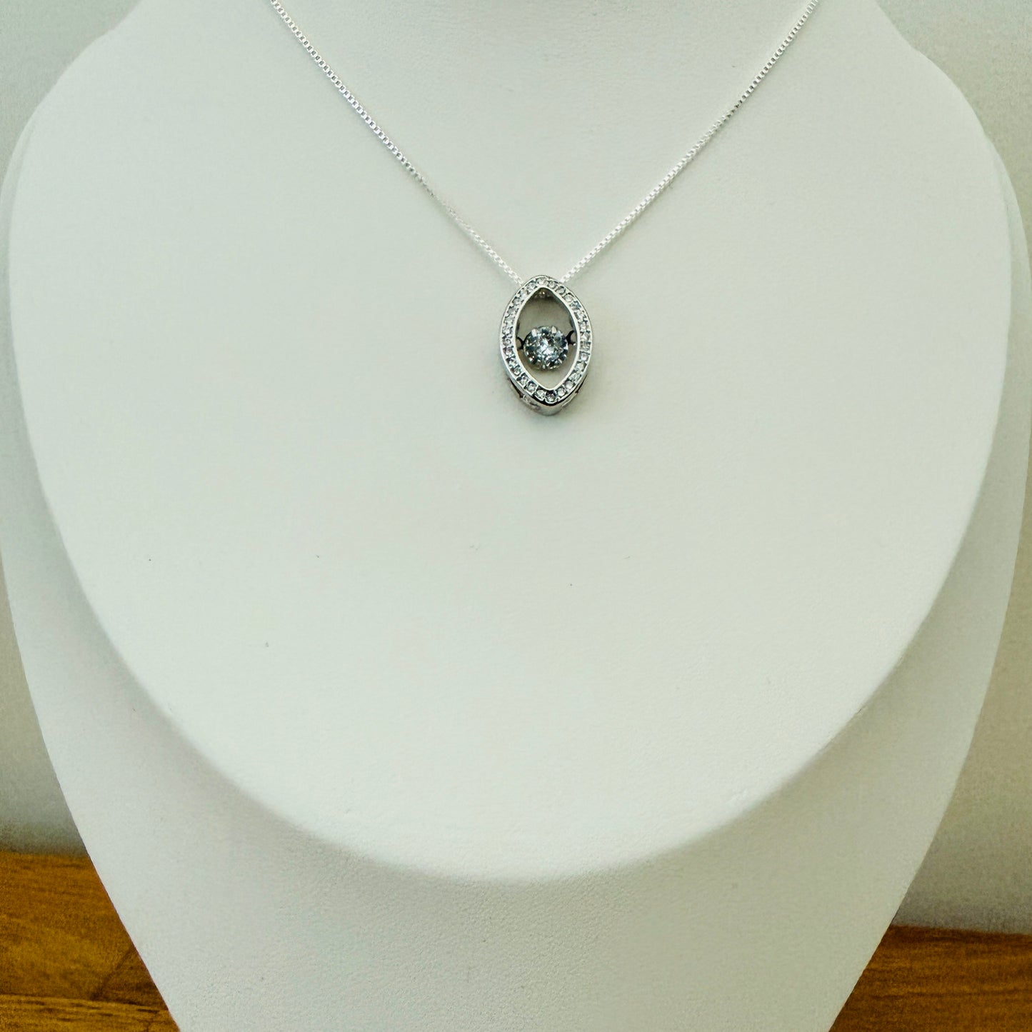 Dancing crystal marquise pendant necklace