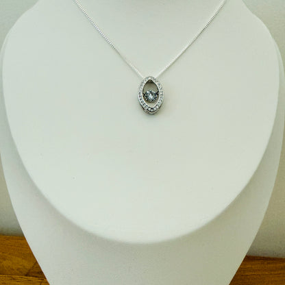 Dancing crystal marquise pendant necklace