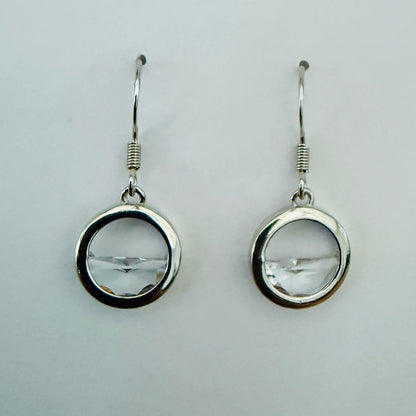 Silver Horizon Round Drop Earrings