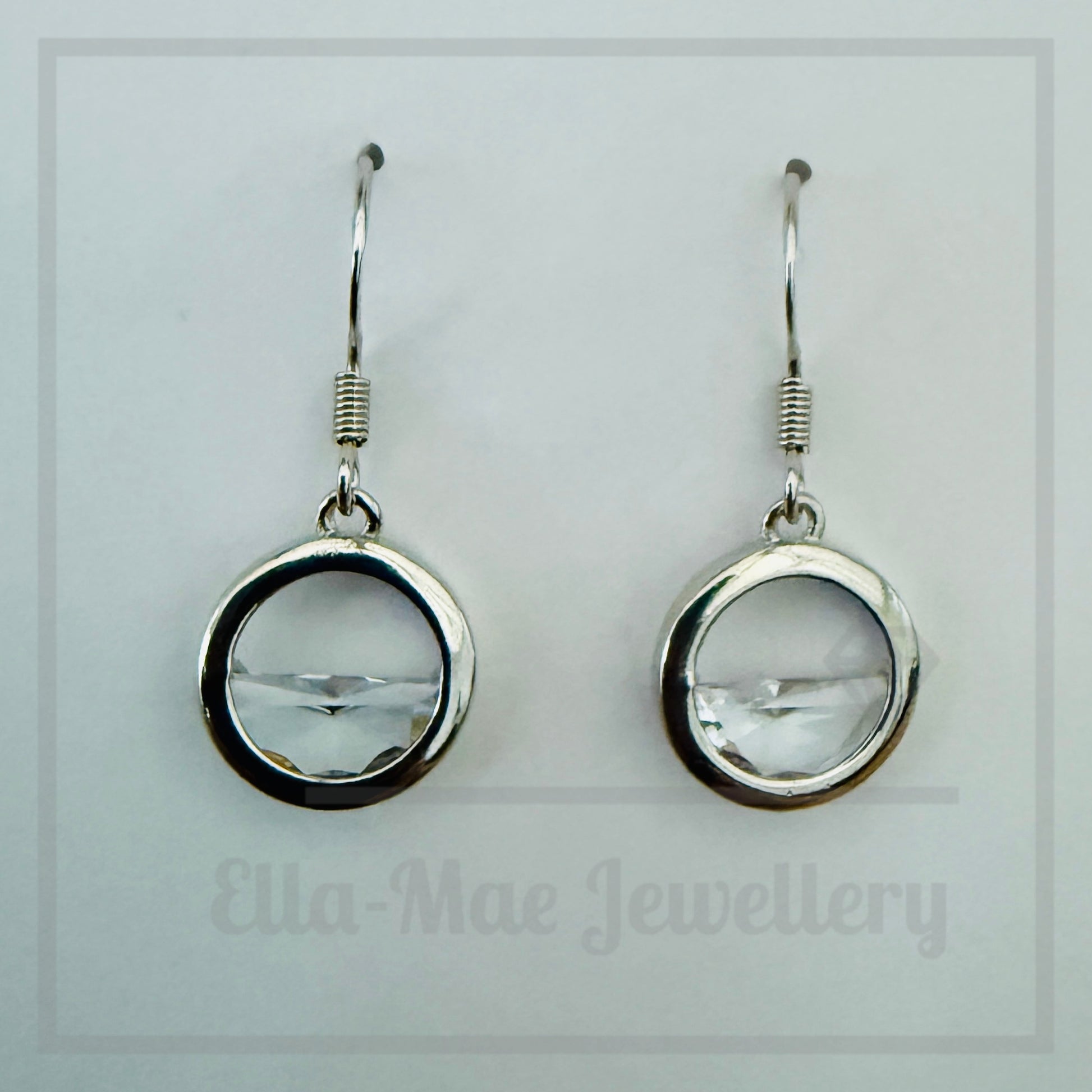 Silver Horizon Circular Drop Earrings