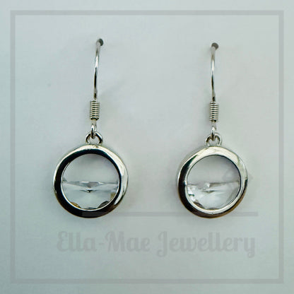 Silver Horizon Circular Drop Earrings