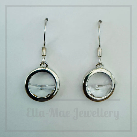 Silver Horizon Circular Drop Earrings