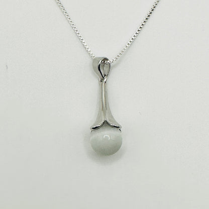 Silver Blossom Opal Pendant Necklace