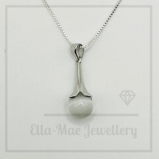 Silver Blossom Opal Pendant Necklace