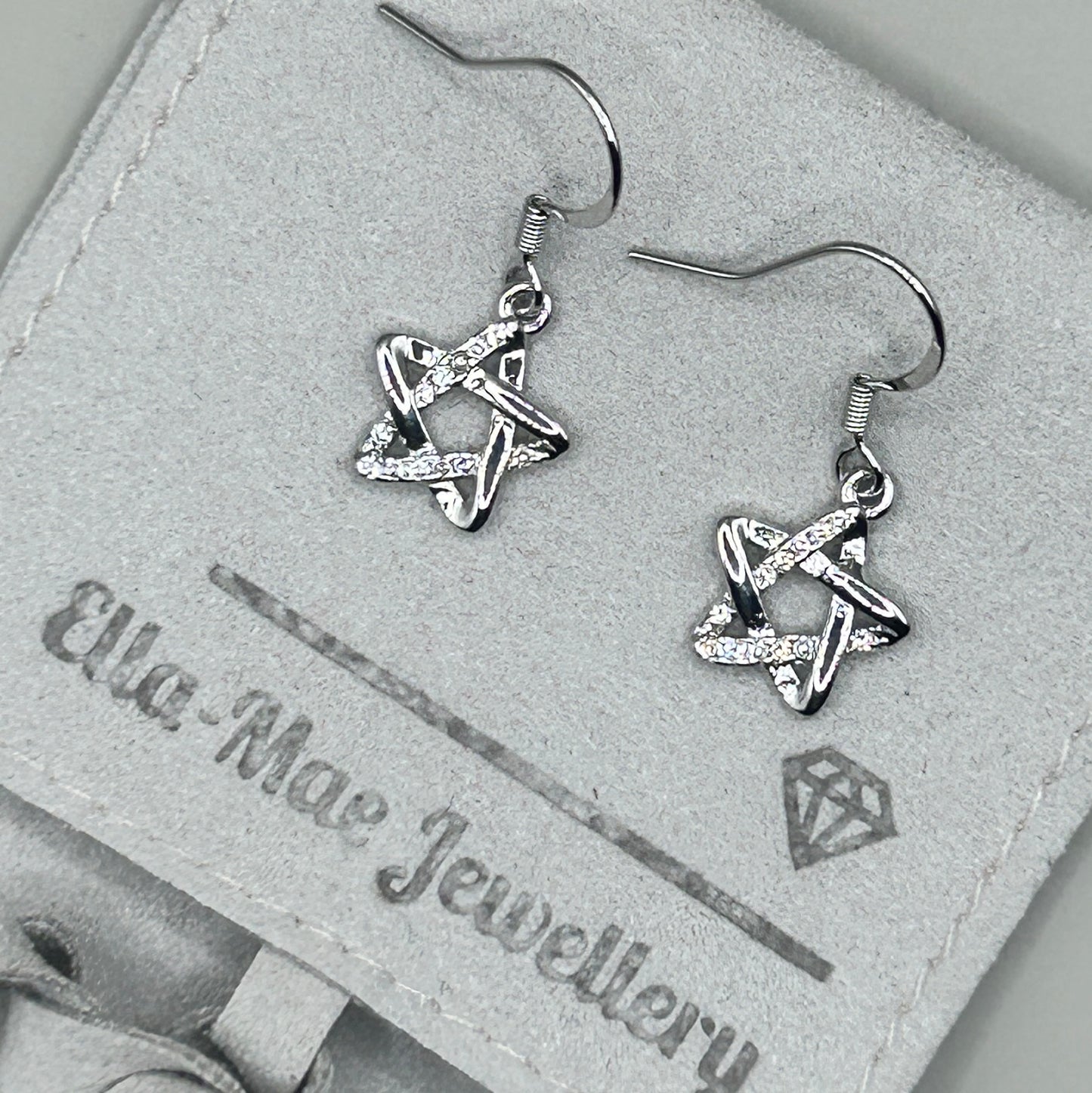 celestial star dangling earrings