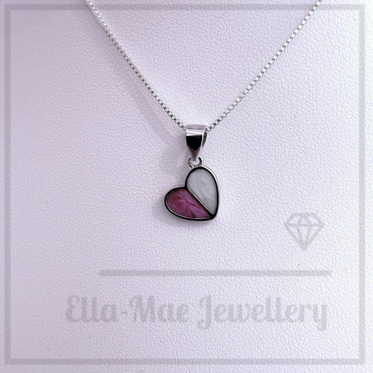 Sweetheart Enamel Heart Pendant Necklace with emj logo