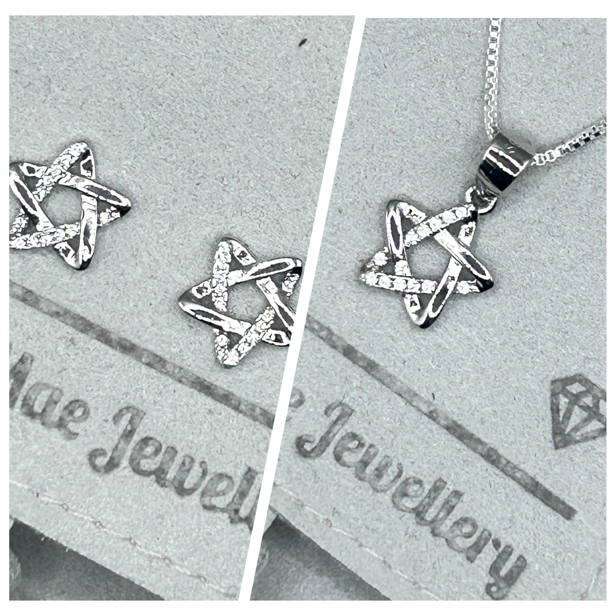 Celestial Star Pendant and Stud Earrings Set