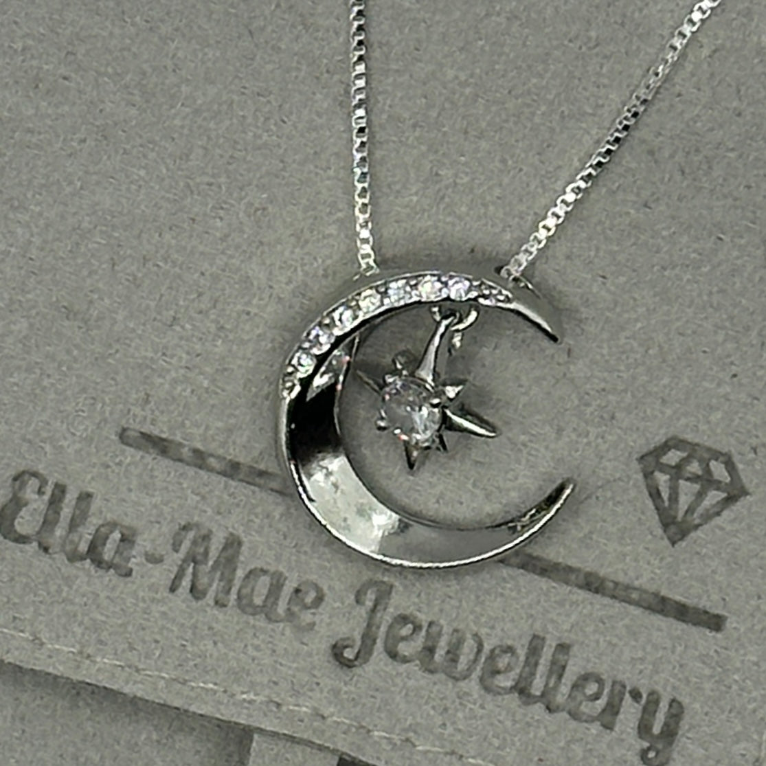 crescent moon star necklace