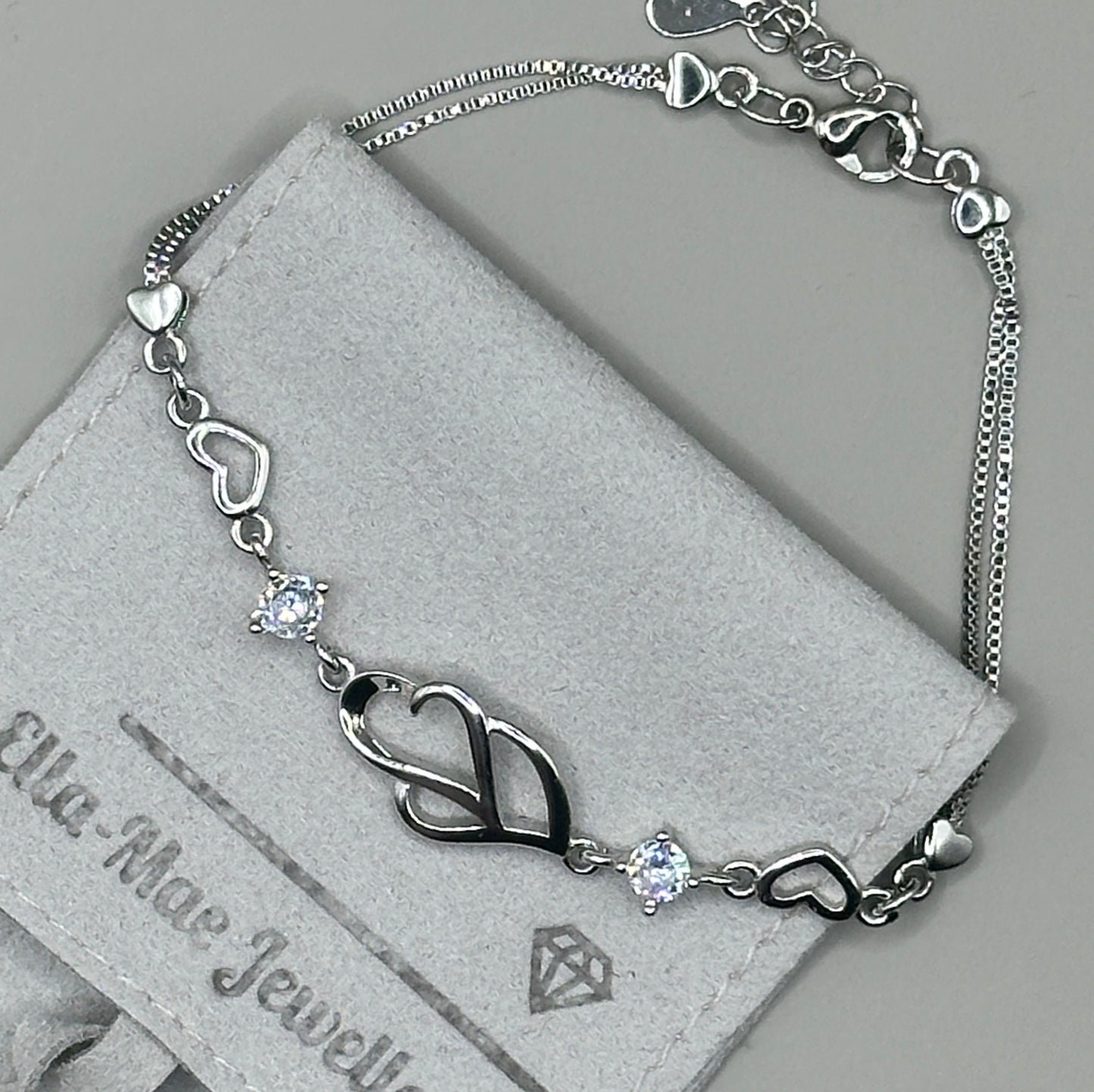 double heart bracelet